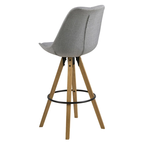 Stołek barowy Dima Melange grey/wood z drewnianymi nogami