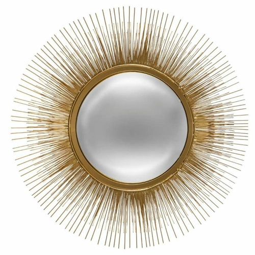 Lustro okrągłe do przedpokoju Soleil Atmosphera złote glamour na ścianę 58 cm