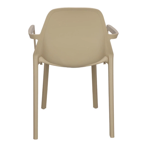 Krzesło ogrodowe z podłokietnikami PIU Arm beżowe SCAB Design, nowoczesne sztaplowane tworzywo