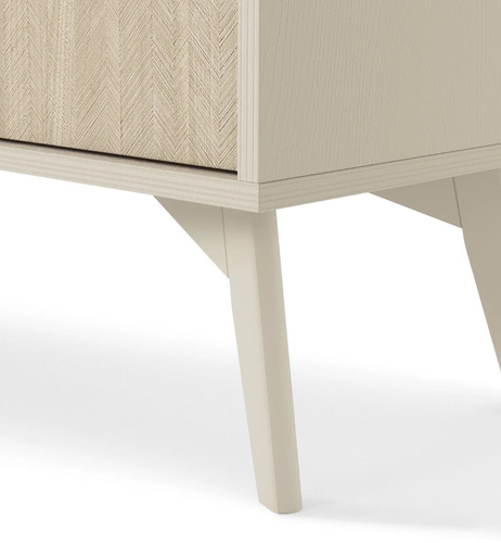 Komoda Sage Wood z szufladami w jodełkę boho glamour na nóżkach 106 cm do salonu Intesi