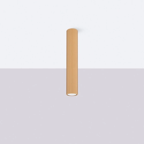 Plafon sufitowy KARBON 40 złoty minimalistyczny aluminiowy do salonu i sypialni SOLLUX