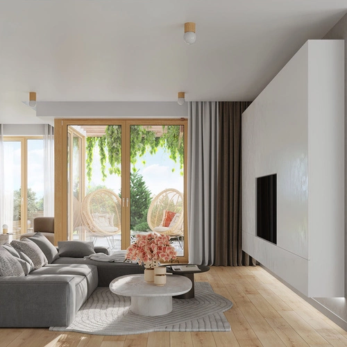 Plafon sufitowy drewniany BOOMO 8 nowoczesny do salonu i sypialni SOLLUX LIGHTING