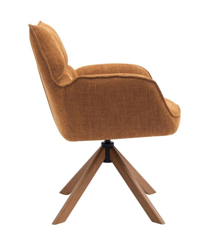 Krzesło obrotowe Marilla do jadalni tapicerowane z podłokietnikami