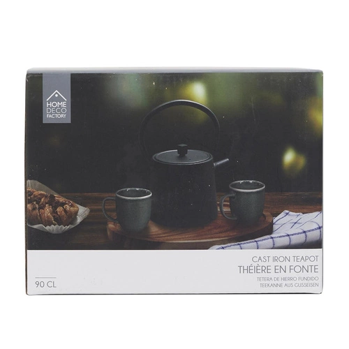 Intesi imbryk żeliwny czarny 900 ml nowoczesny do parzenia herbaty na kuchnię gazową