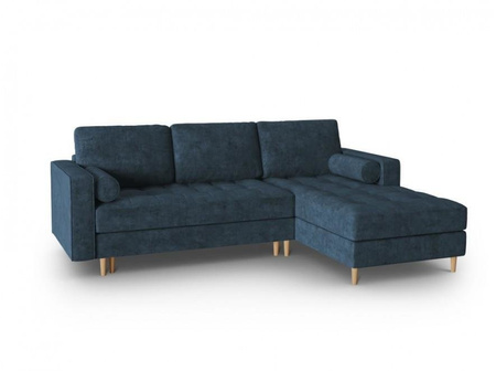 Narożnik z funkcją spania Gobi Dark Blue Structured Fabric prawostronny