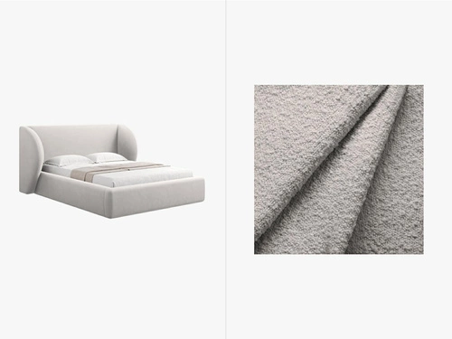 Łóżko do sypialni Miley II szare nowoczesne z pojemnikiem 160x200 Micadoni Home