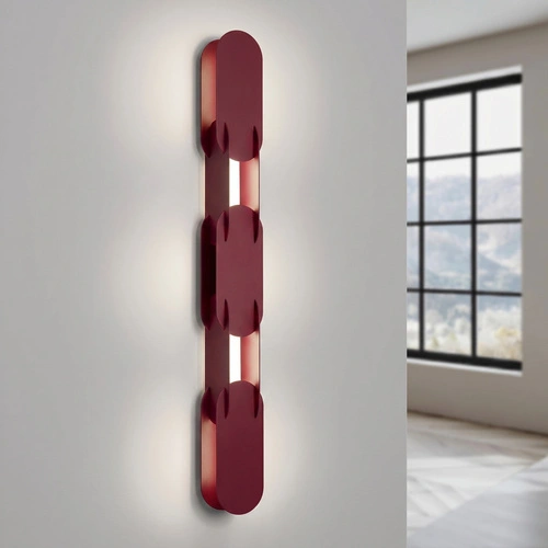 Kinkiet ścienny CHAIN 91 LED burgund nowoczesny do salonu