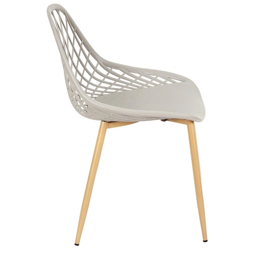 Krzesło do jadalni Malaga Intesi szare z tworzywa imitującego plecionkę, łatwe czyszczenie