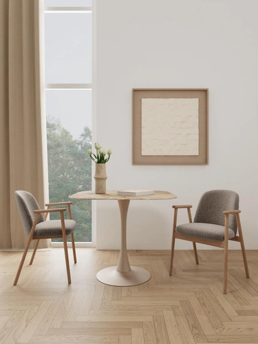 Stół Malta Actona kwadratowy do jadalni nowoczesny ceramika brązowa 90x90