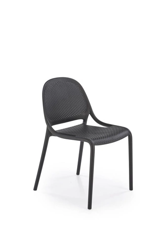 Krzesło Lynette czarne nowoczesne do jadalni i kuchni sztaplowane z polipropylenu Intesi