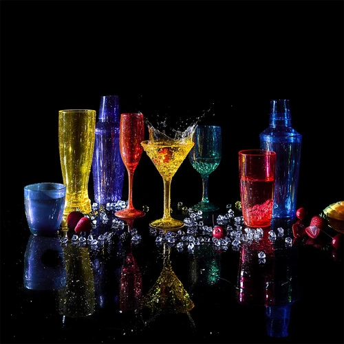 Szklanka do napoju Intesi Sky z polistyrenu żółta 490 ml odporna na uderzenia