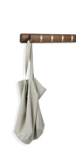 Wieszak, 8 uchwytów, orzech/ złoty FLIP