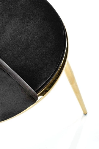 Krzesło welurowe Irene czarne ze złotymi nogami do jadalni i salonu nowoczesne glamour