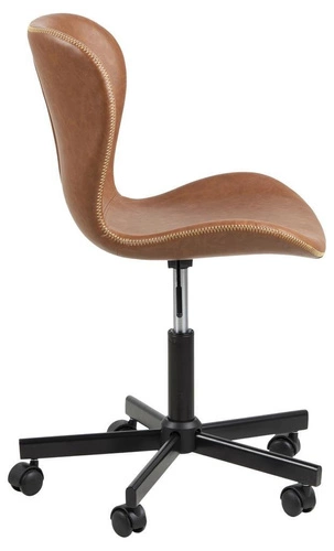 Fotel biurowy ergonomiczny Batilda Actona skórzany obrotowy do biurka brązowy nowoczesny