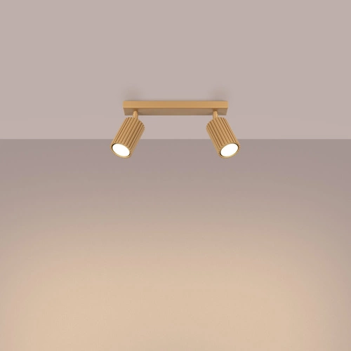 Plafon sufitowy KARBON 2 złoty nowoczesny glamour do salonu z ruchomym kloszem