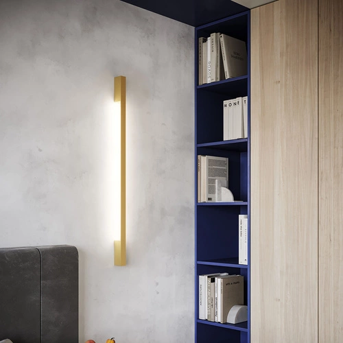 Kinkiet ścienny LED SAPPO L złoty nowoczesny do salonu i sypialni 150 cm aluminium