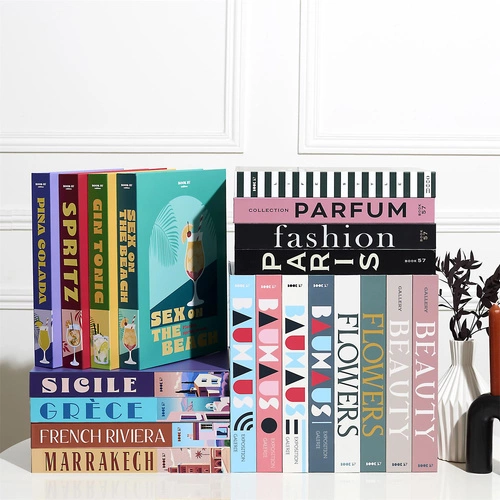 Pudełko ozdobne książka Intesi Bauhaus niebieskie dekoracyjne do salonu i sypialni