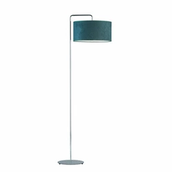 Lampa stojąca do salonu BOLIVIA zielona welurowa nowoczesna z abażurem glamour Lysne