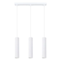 Lampa wisząca KARBON 3L biała nowoczesna regulowana do salonu i nad stół SOLLUX