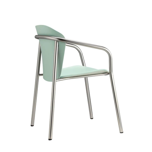 Krzesło do jadalni drewniane z podłokietnikami Finn SCAB Design nowoczesne zielone sztaplowane