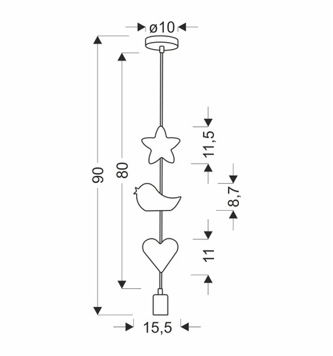 Lampa wisząca Single hbs 1x20W E27 iq  kids różowy
