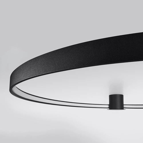 Plafon sufitowy LED Rio 55 czarny nowoczesny okrągły do salonu, kuchni i sypialni