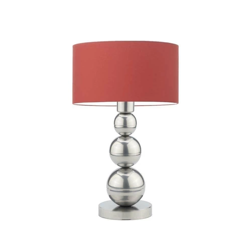 Lampka nocna do sypialni HONOLULU nowoczesna czerwona z abażurem, metalowa LYSNE 41 cm