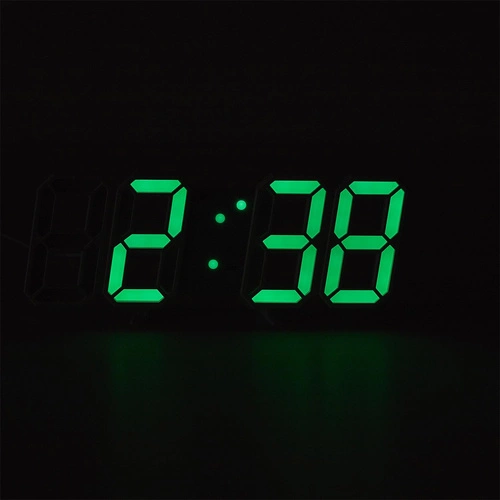 Nowoczesny zegar budzik cyfrowy LED Intesi biały do sypialni na szafkę nocną