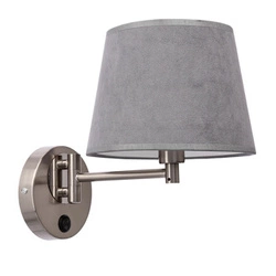 Kinkiet Ibis lampa satynowy 1x40W E14 abażur grafitowy