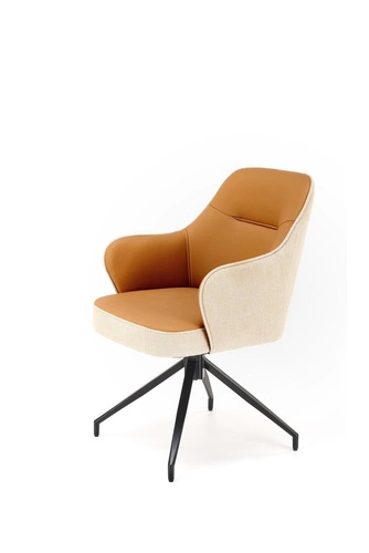 Krzesło obrotowe Connery Intesi tapicerowane do jadalni i salonu skandynawskie z podłokietnikami