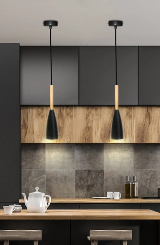 Lampa wisząca Trosa czarna metalowa do jadalni i salonu industrialna pojedyncza