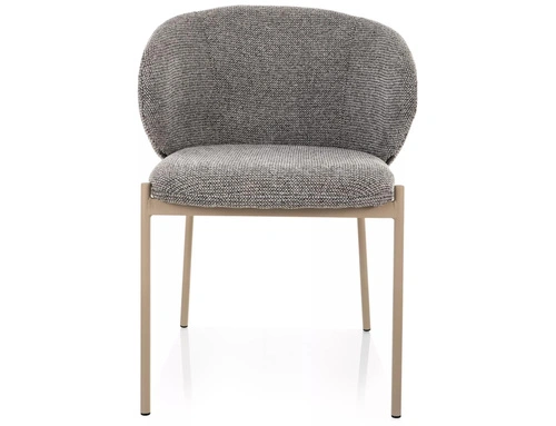 Krzesło Elsme szare tapicerowane z podłokietnikami do jadalni i salonu