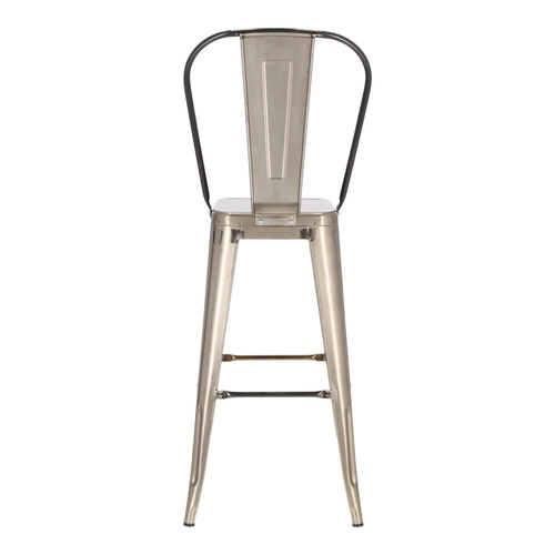 Hoker Paris Back 75 cm metalowy industrialny z oparciem do kuchni i wyspy szary D2.DESIGN