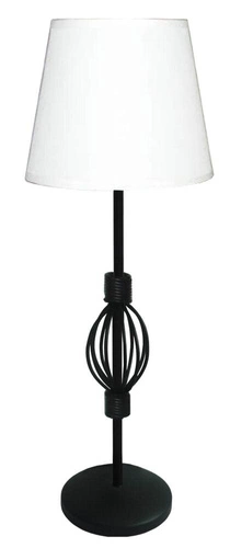 Lampka nocna do sypialni Rosette biała nowoczesna z abażurem metalowa CANDELLUX 48 cm