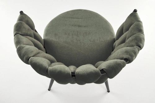 Krzesło tapicerowane Wendy oliwkowe do jadalni nowoczesne z czarnymi nogami Intesi