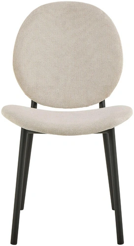 Krzesło Cliff beżowe do jadalni tapicerowane nowoczesne na czarnych nogach