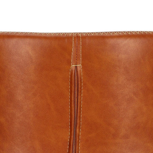 Krzesło tapicerowane Batilda ekoskóra brązowa na czarnych nogach do jadalni nowoczesne Actona