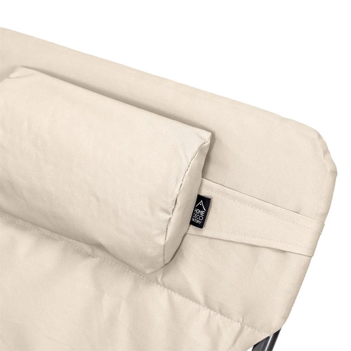 Leżak ogrodowy Grue beżowy składany z regulacją oparcia nowoczesny na taras i plażę Ventos