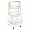 Metalowy wózek 3-poziomowy Mayaj biały na kółkach do kuchni, łazienki lub biura 5five