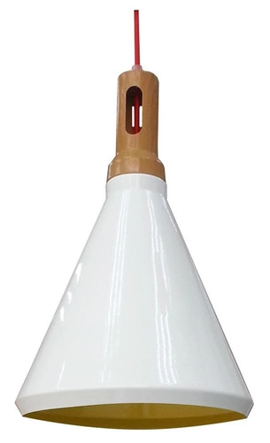 Lampa wisząca Robinson 26 1x60W E27  biały / wnętrze żółte
