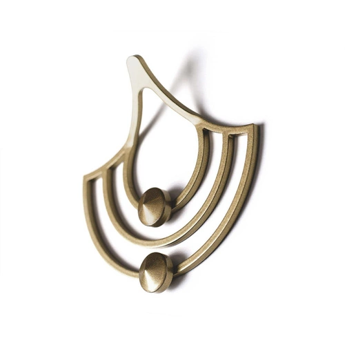 Wieszak ścienny metalowy złoty Husk XS nowoczesny do przedpokoju i garderoby POLYHEDRA