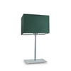 Lampka nocna do sypialni AMALFI nowoczesna z abażurem zielonym i srebrną podstawą LYSNE 40 cm