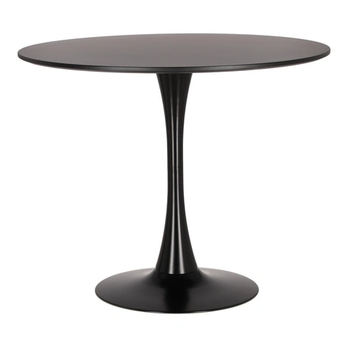 Stół okrągły 90 cm Simplet Skinny Black czarny nowoczesny do jadalni i kuchni na jednej nodze