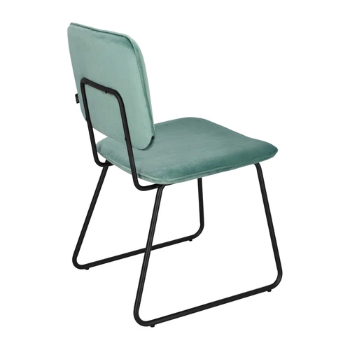 Krzesło tapicerowane Adele Intesi welurowe na płozach szare nowoczesne do jadalni i salonu