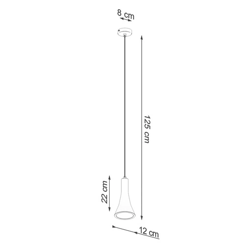Lampa wisząca betonowa REA 1 szara nowoczesna nad stół do jadalni i kuchni SOLLUX