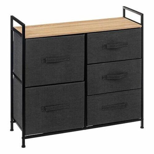 Komoda Tissa 77cm 5 szuflad               czarny/naturalny
