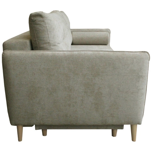 Sofa rozkładana Lika 3 osobowa z funkcją spania i pojemnikiem beżowa do salonu