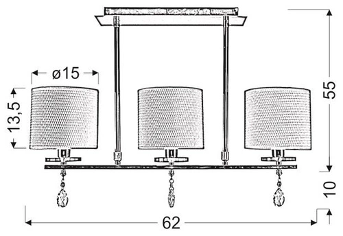 Lampa sufitowa Estera 3x40W E14 chrom