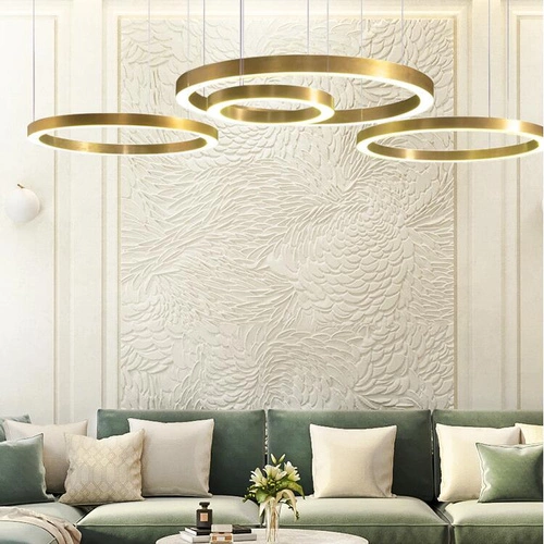 Lampa wisząca CIRCLE 80 ledowa 80 cm mosiądz