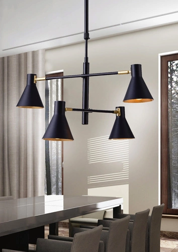 Lampa wisząca Less nowoczesna czarna regulowana do salonu i nad stół CANDELLUX